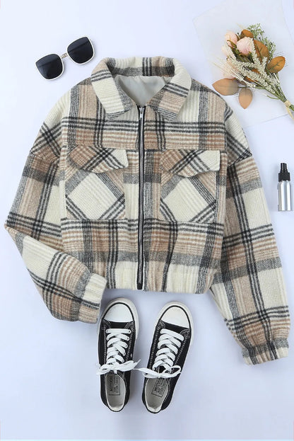 Vintage London Plaid Cropped Jacket - Chic Meadow Boutique 