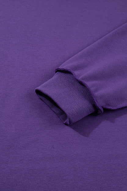 Tillandsia Purple Oversize Drop Shoulder Reversible Mock Neck Sweatshirt