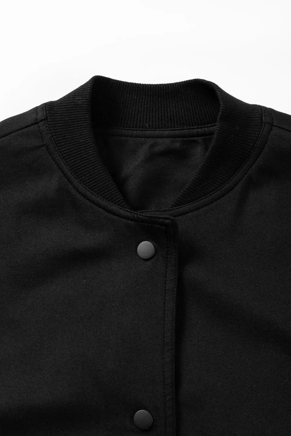 Black Big Pockets Baseball Collar Jacket - Chic Meadow Boutique 