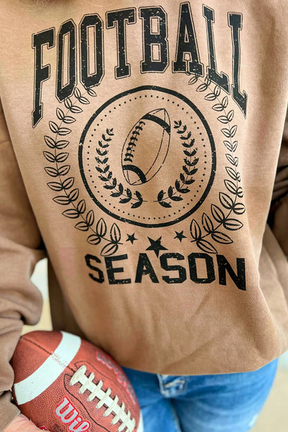 Khaki Rugby FOOTBALL SEASON Graphic Game Day Sweatshirt - Chic Meadow Boutique 