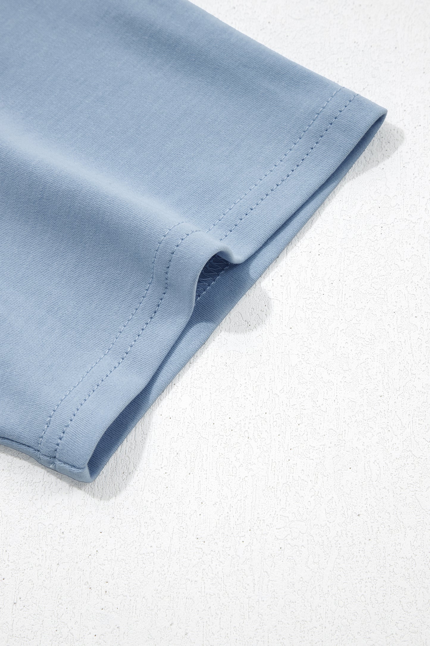 Beau Blue Solid Color High Neck Oversize Tee
