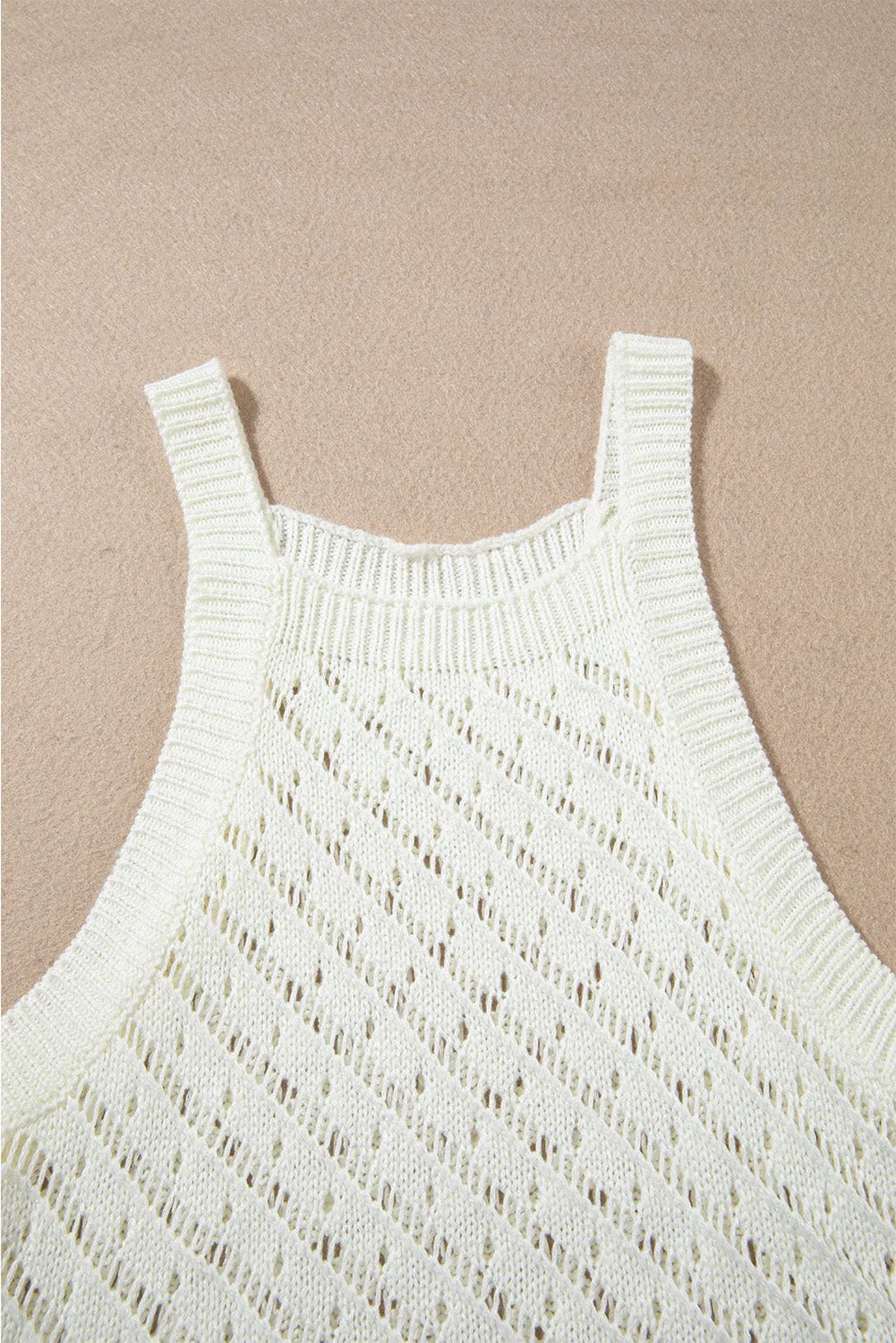 White Hollowed Crochet Cropped 2 Piece Beach Dress - Chic Meadow Boutique 