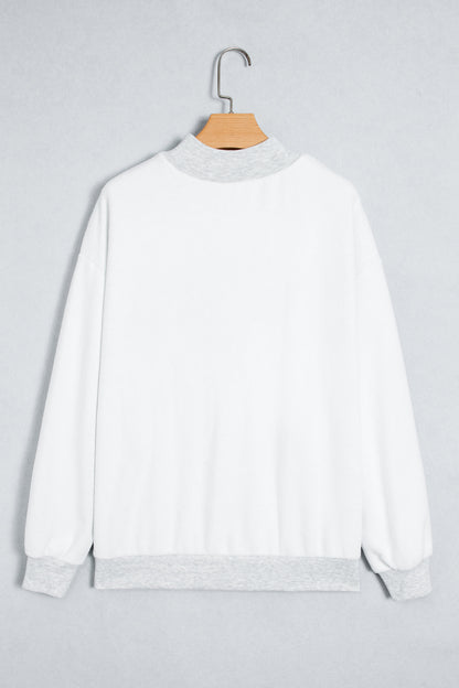 Light Grey High Neck GAMEDAY/ FOOTBALL Double Side Printed Reversible Sweatshirt