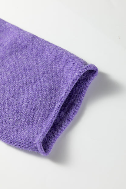 Wisteria Solid Color Knit Button Drop Shoulder Sweater Cardigan