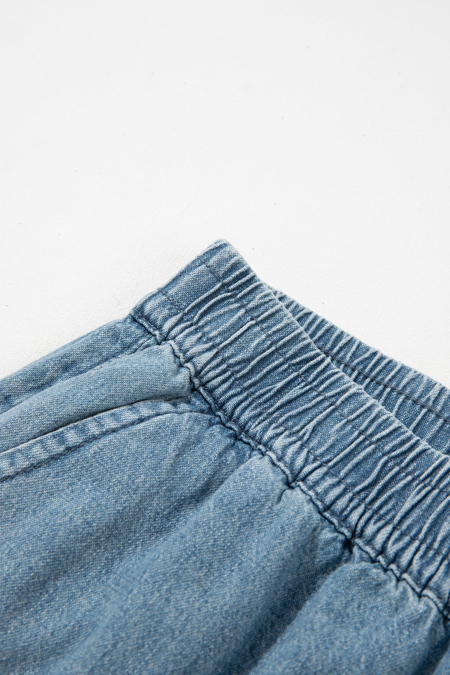 Beau Blue Frayed Floral Patch Wide Leg Raw Hem Wide Leg Jeans
