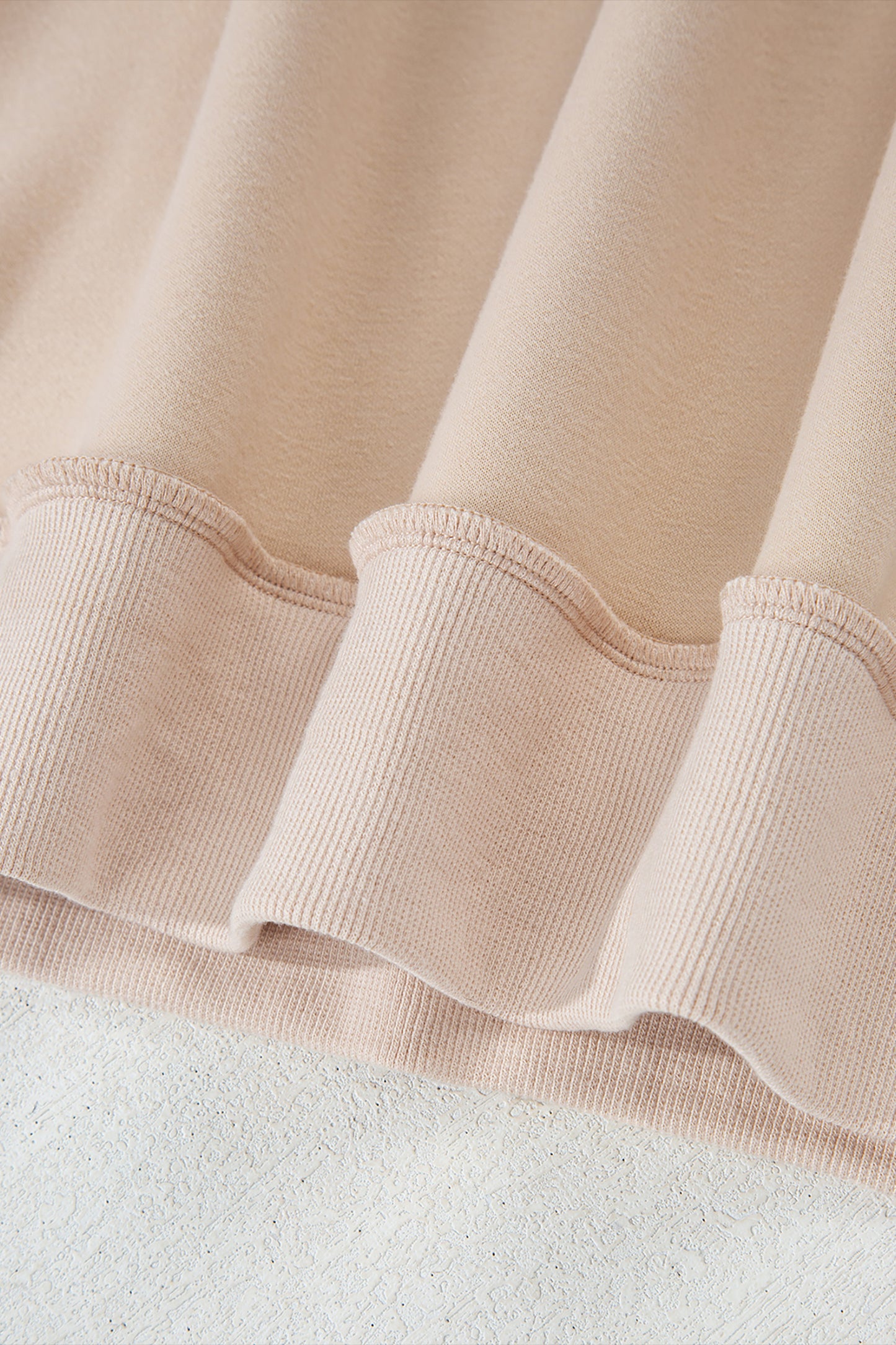 Apricot Oversize Drop Shoulder Reversible Mock Neck Sweatshirt