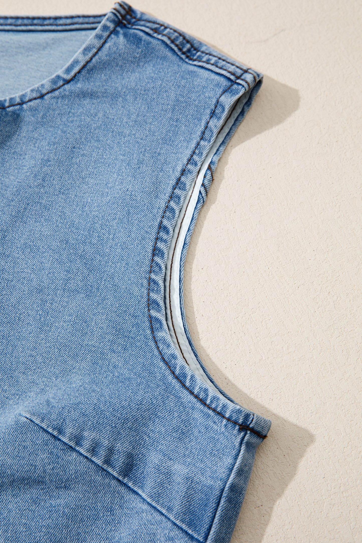 Myosotis Buttoned Front Slit Denim Vest