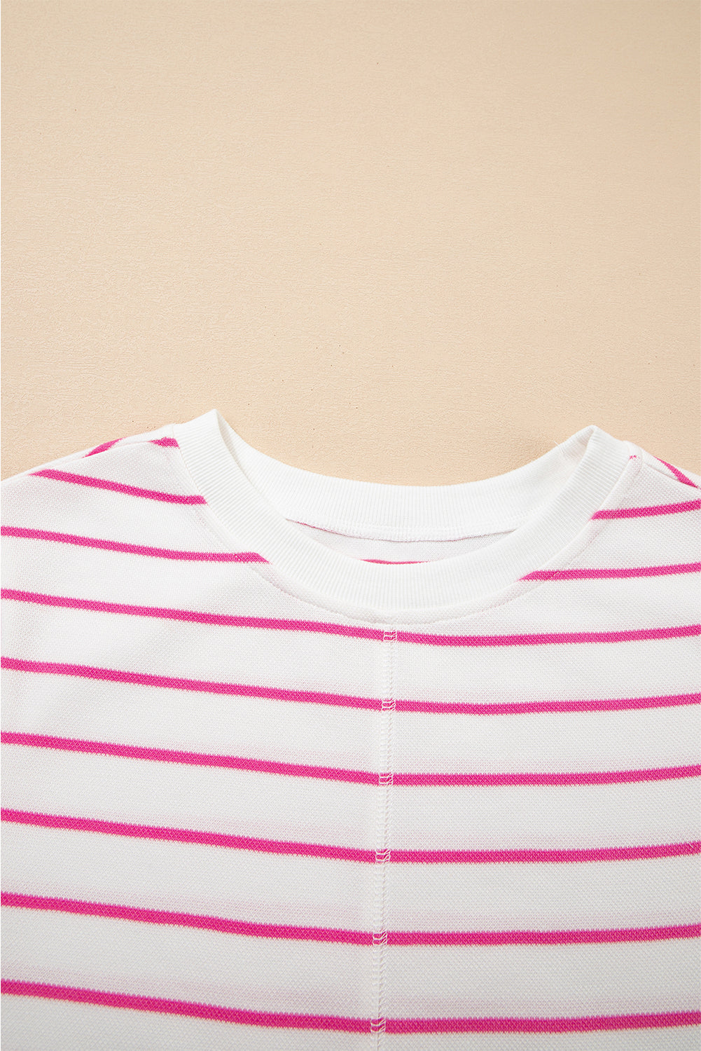 Rose Stripe Casual Wide Leg 2pcs Pants Set