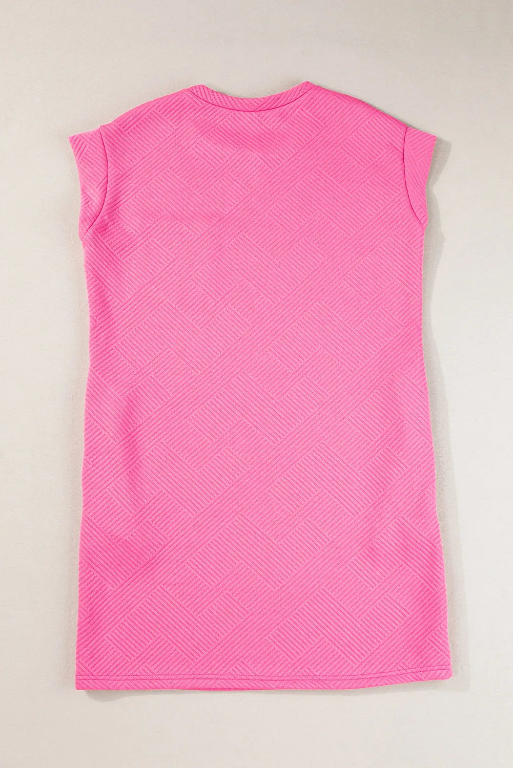 Sachet Pink Textured Cap Sleeve T Shirt Dress - Chic Meadow Boutique 