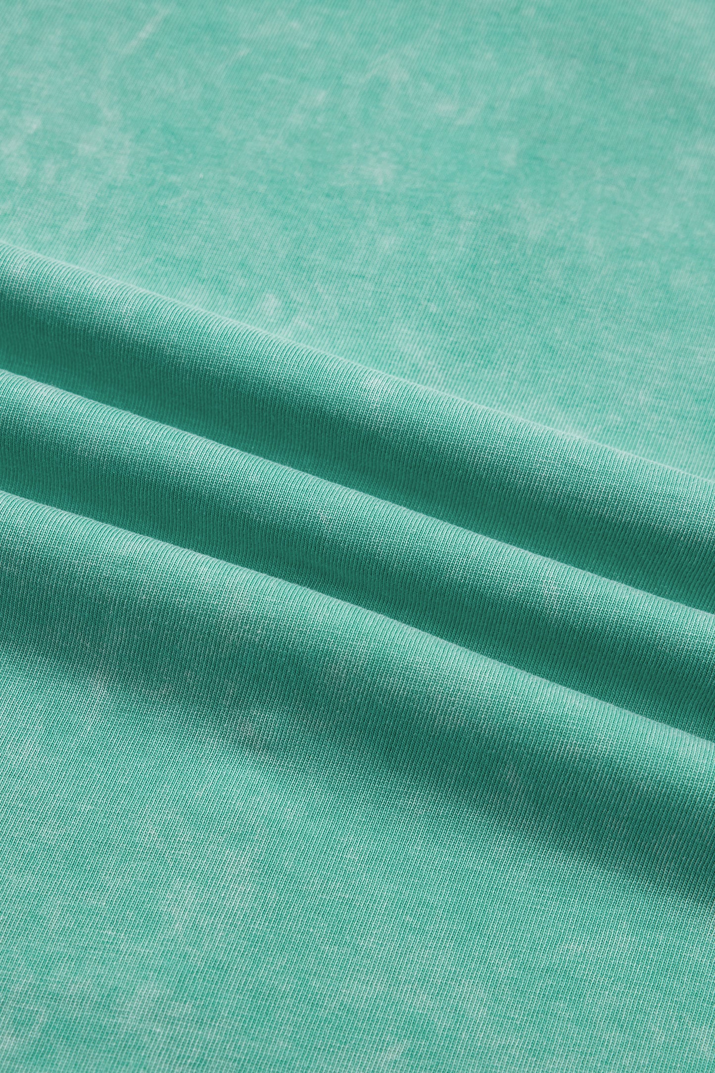Mint Green Solid Color Cotton Mineral Washed Oversize Tee
