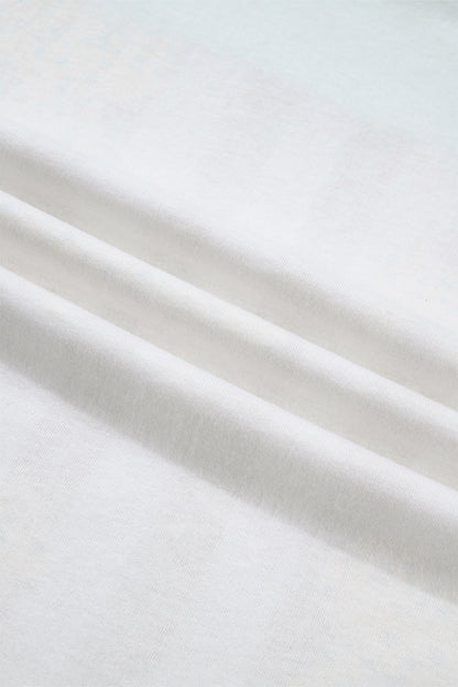 White Cheetah Striped Print Retro Fashion Graphic Tee