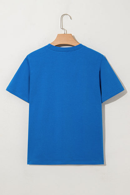 Blue Sunflower Boots Graphic Western Fashion T Shirt