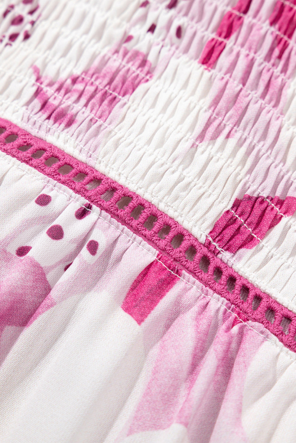 Rose Floral Frilled Collar Short Sleeve Blouse Top