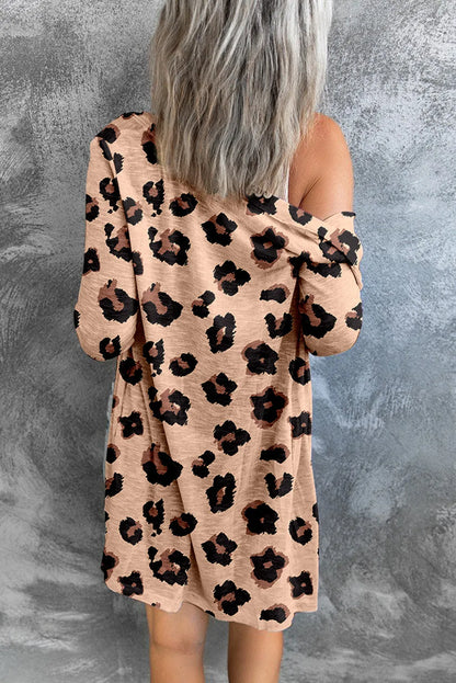 Leopard Printed Open Front Cardigan - Chic Meadow Boutique 