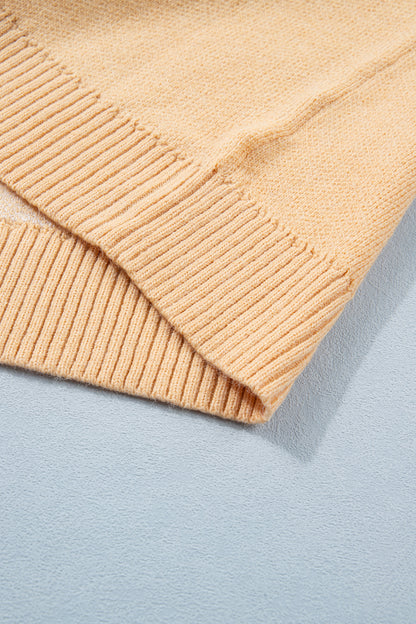 Golden Fleece Bow Pattern Drop Shoulder Loose Sweater