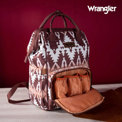 Wrangler Aztec Printed Callie Backpack - Brown - Chic Meadow Boutique 