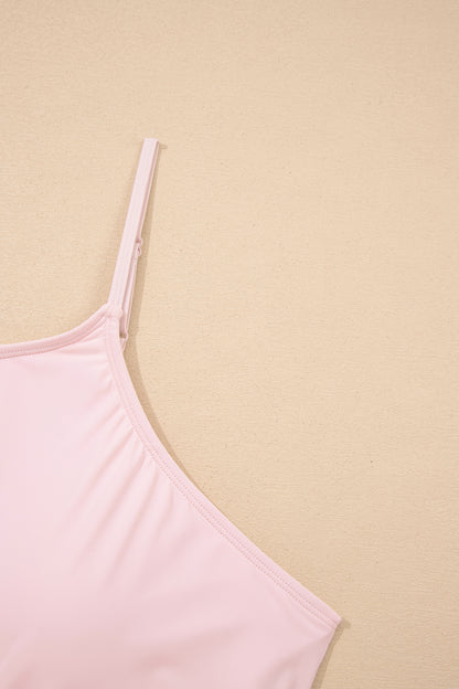 Pink Plus Size Build-in Shorts Sleeveless Dress With Short Two Piece Set