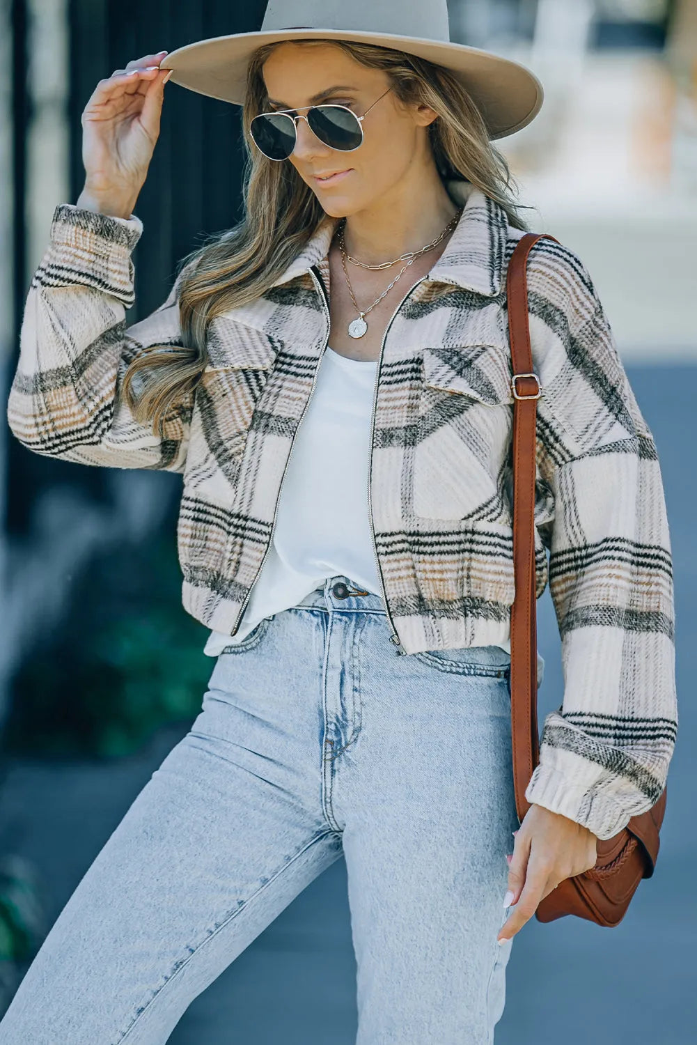 Vintage London Plaid Cropped Jacket - Chic Meadow Boutique 