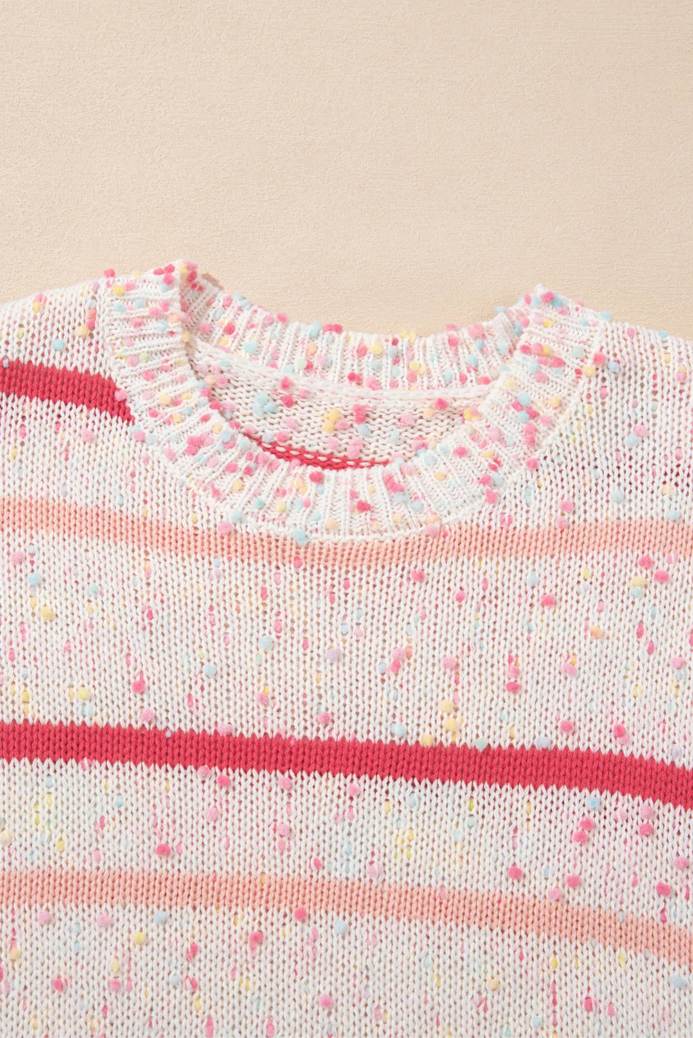 Pink Striped Confetti Knit Sweater - Chic Meadow Boutique 