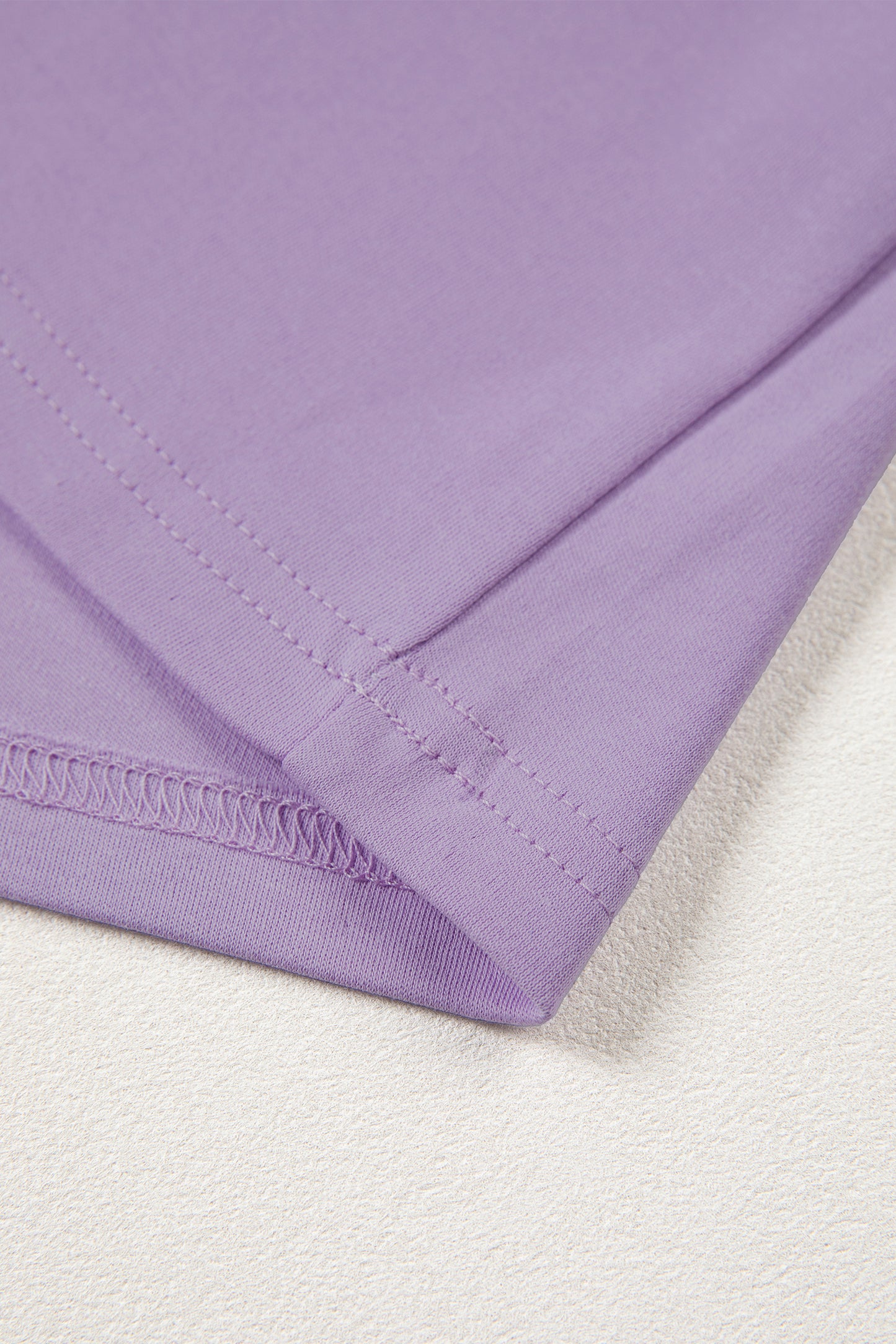 Wisteria Solid Color High Neck Oversize Tee