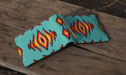 Handmade Beaded Wallet with intricate Beadwork Bifold Wallet