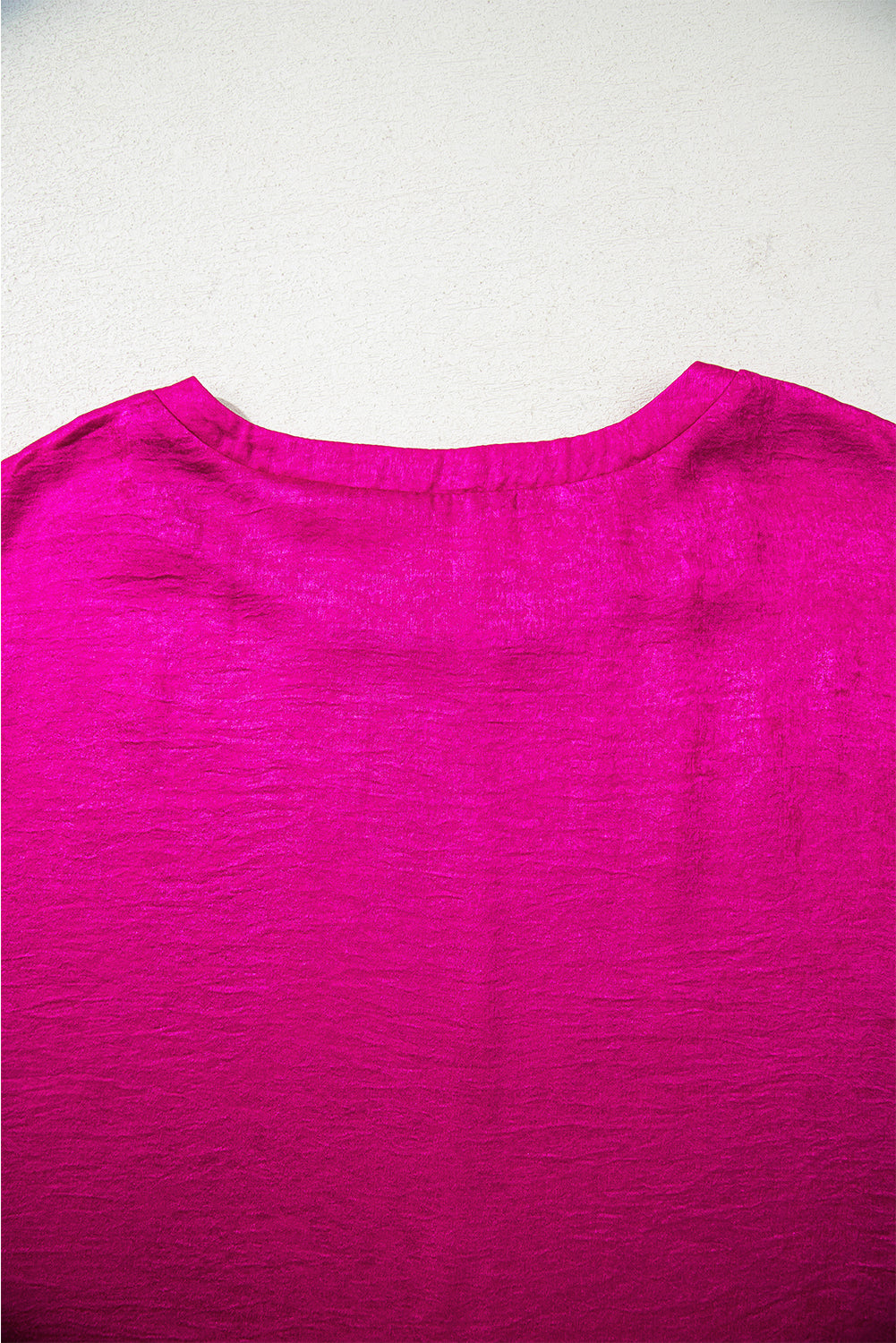Festival Fuchsia Shine Shimmer Cuffed Short Sleeve Casual Top