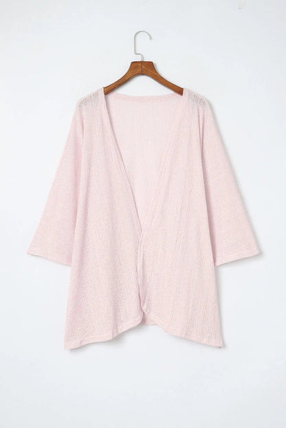 Pink Sheer Lightweight Knit Long Sleeve Cardigan - Chic Meadow Boutique 