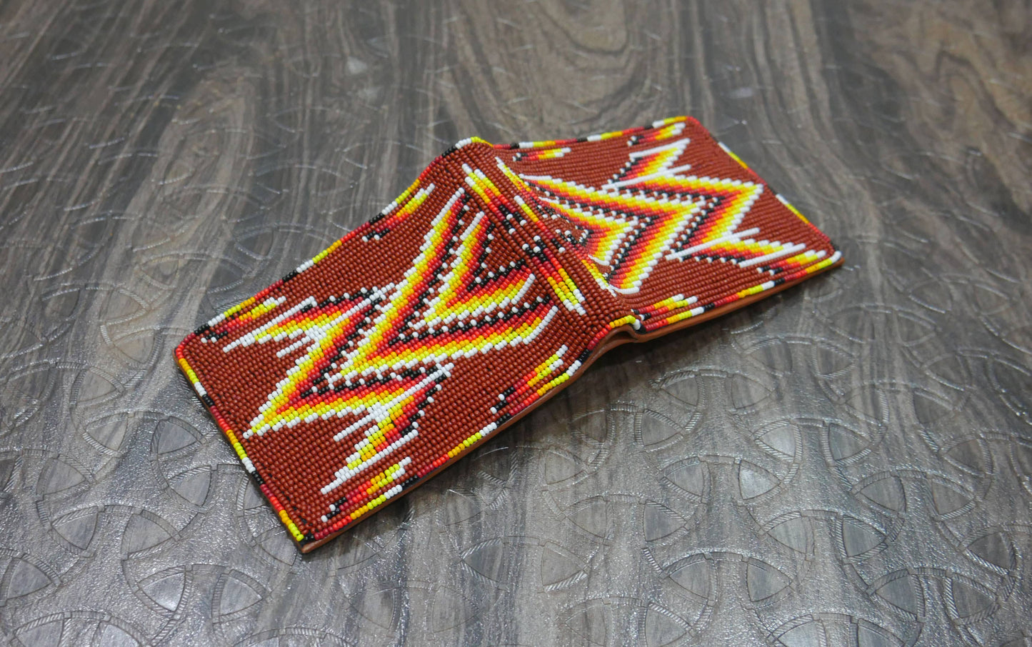 Handmade Beaded Wallet with intricate Beadwork Bifold Wallet