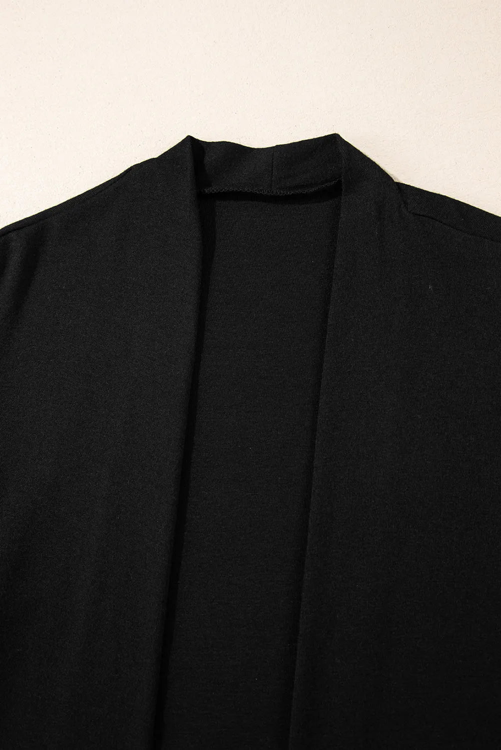 Black Solid Color Open Front Cardigan with Pocket - Chic Meadow Boutique 