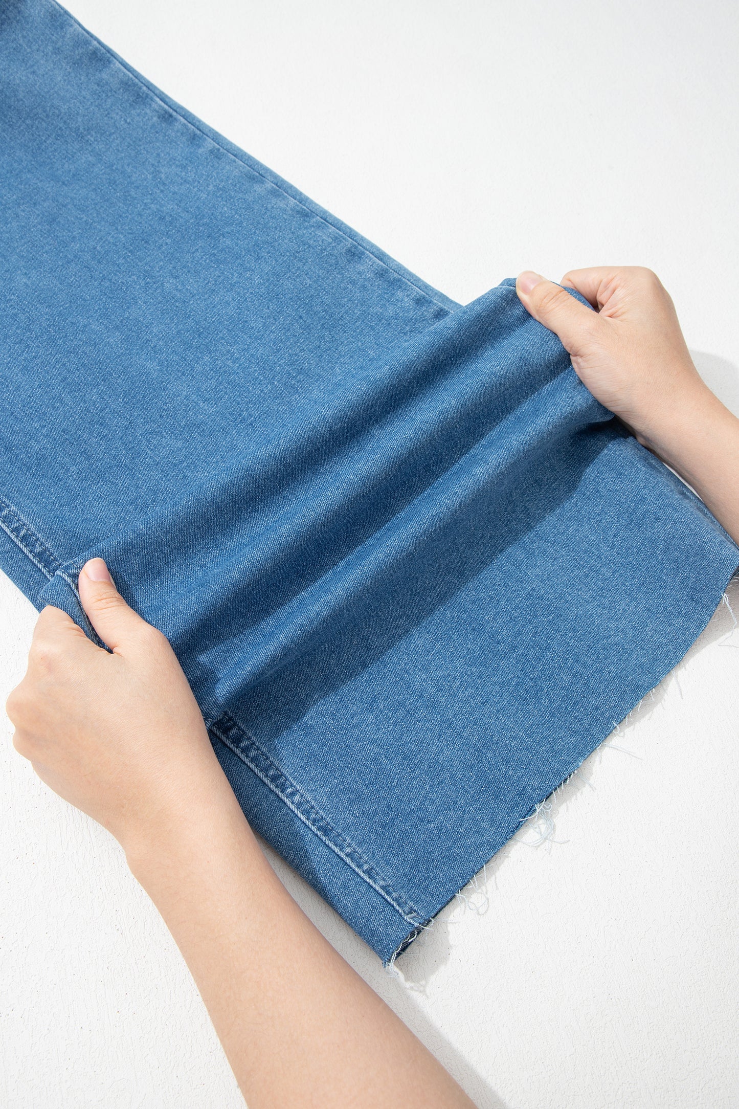 Dusk Blue Retro Washed Patch Pocket Loose Jeans