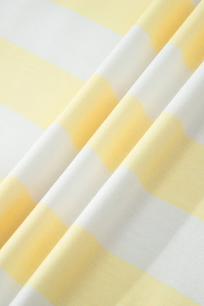 Yellow Stripe Exposed Seam Contrast Patchwork Oversized Top