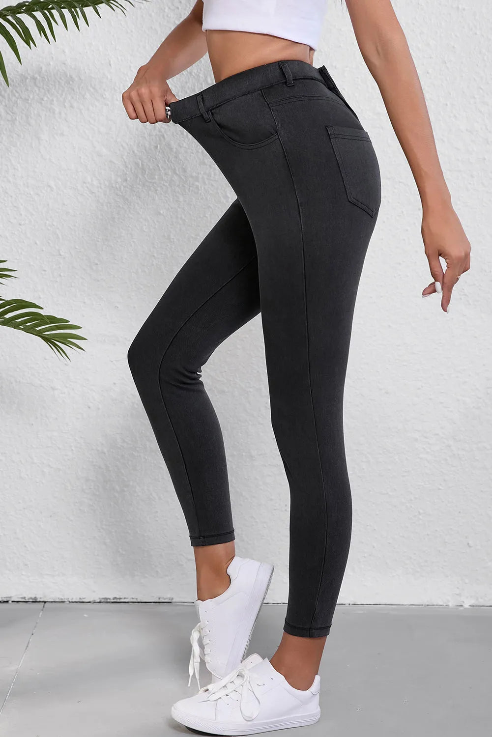 Black Skinny Fit Ankle High Waist Jeans - Chic Meadow Boutique 