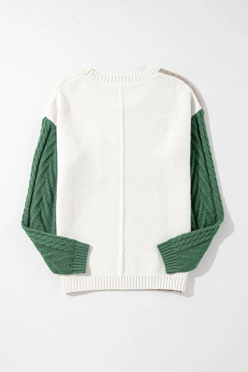 Vineyard Green Colorblock Patched Pocket Drop Shoulder Sweater - Chic Meadow Boutique 