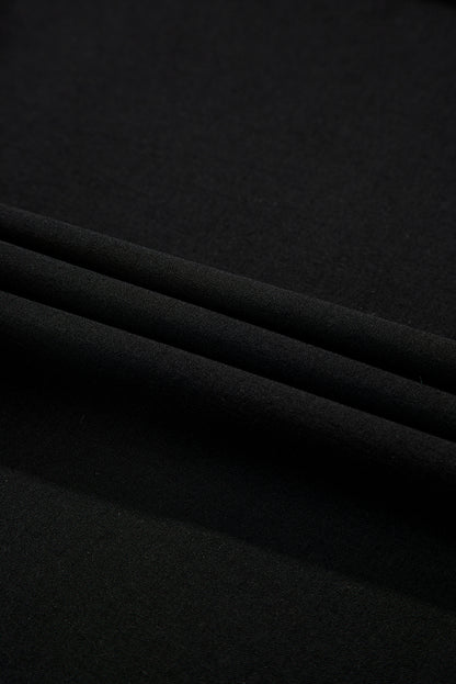 Black Sleeveless Zipped Front V Neck Shirred Waist Maxi Dress