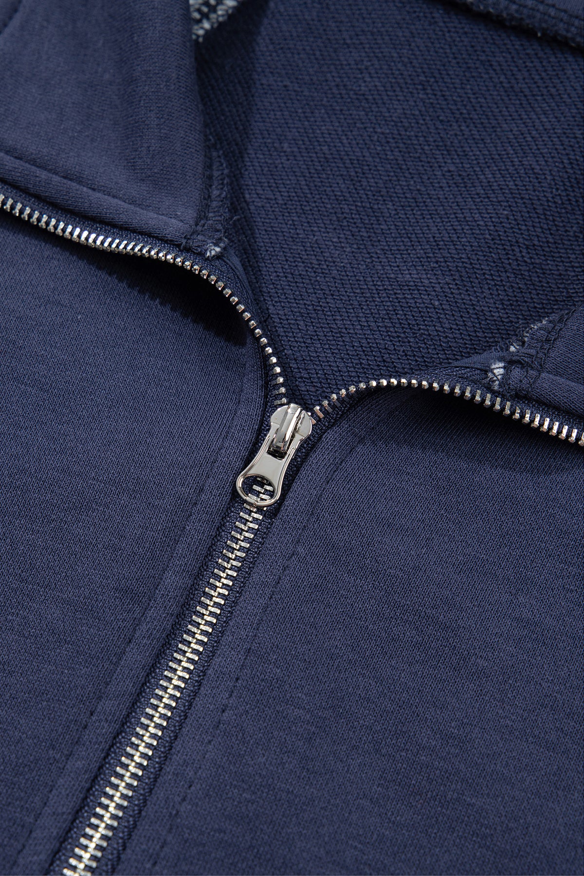 Navy Blue Patchwork Plaid Pocket Quarter Zip Sweatshirt