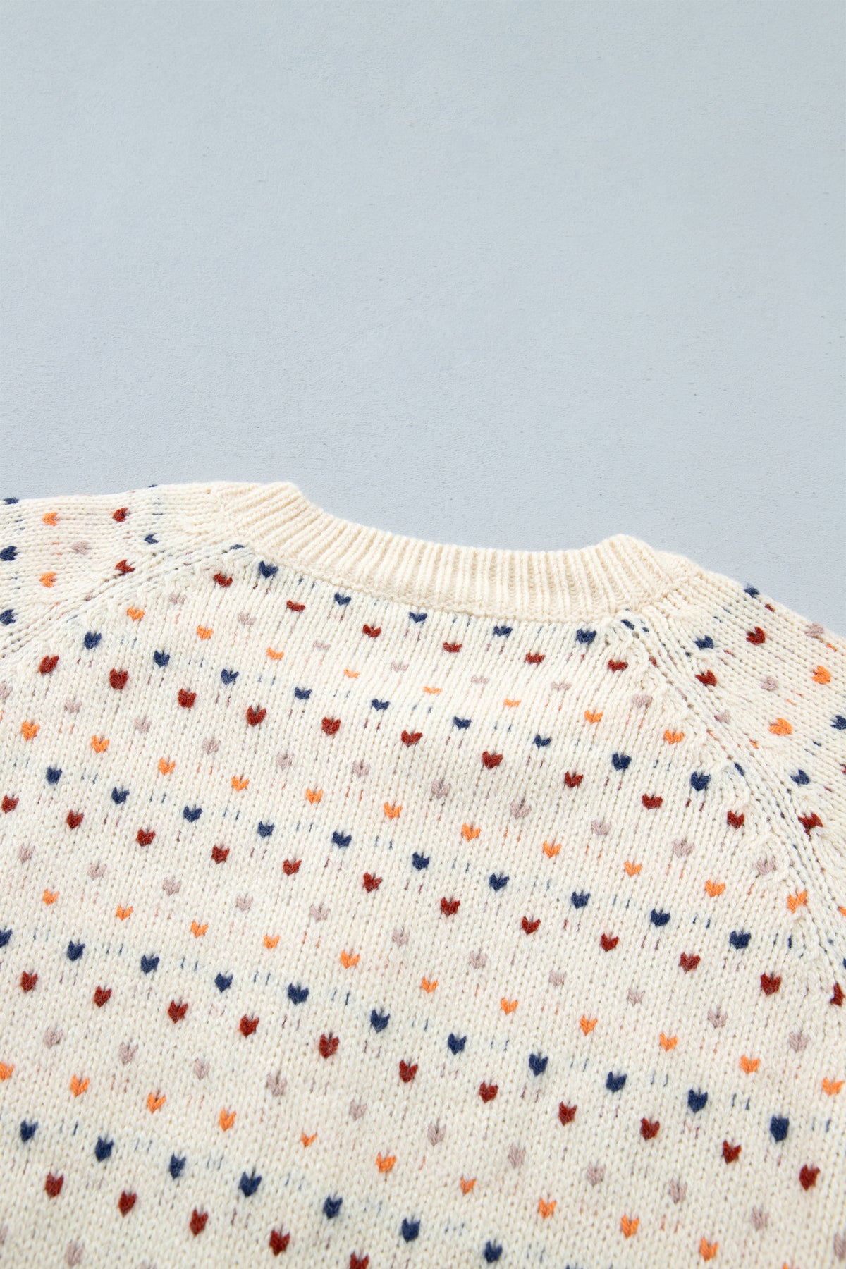 Beige Geometric Print Button Front Long Sleeve Regular Fit Cardigan