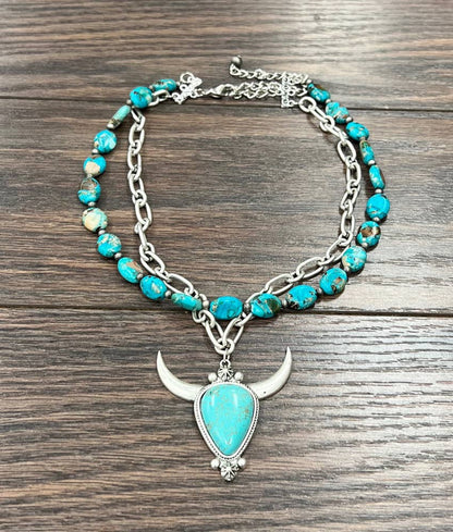 Handmade Longhorn Turquoise Necklace