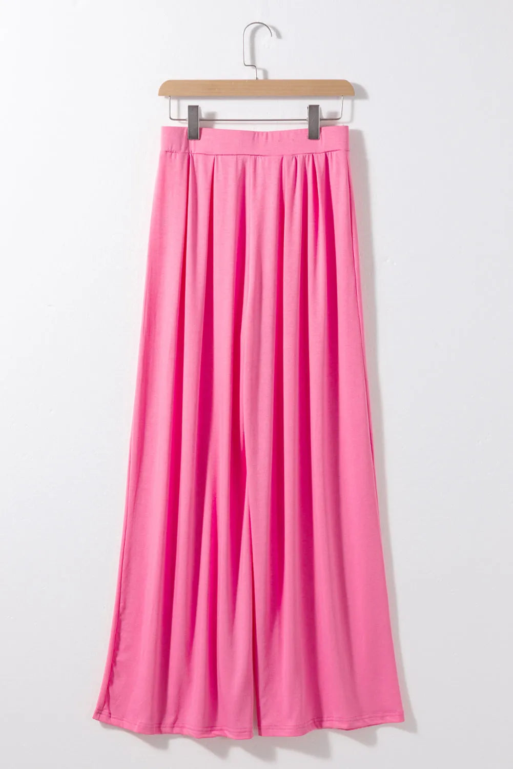 Strawberry Pink Slim Fit Crop Top and Pleated Wide Leg Pants Set - Chic Meadow Boutique 