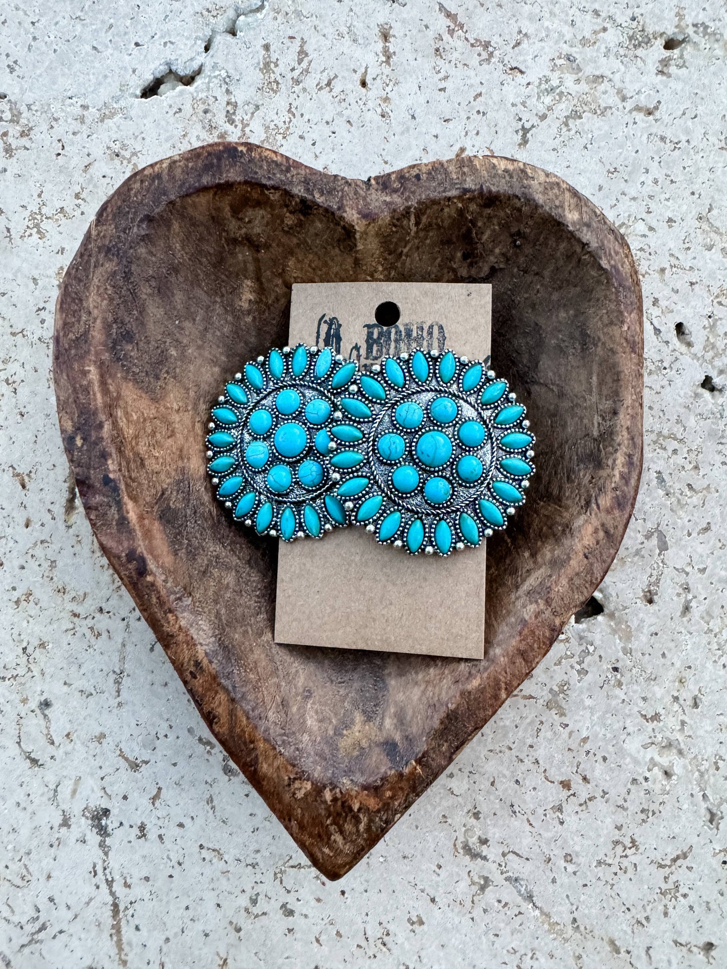 Western Round Concho Earrings