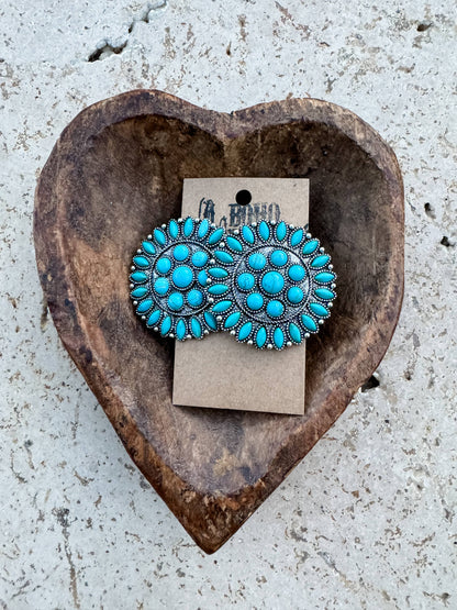 Western Round Concho Earrings