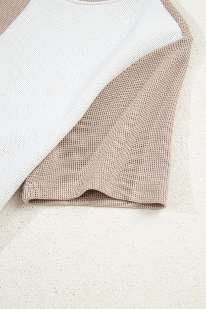 Jet Stream Textured Colorblock Patchwork Tee and Shorts Set