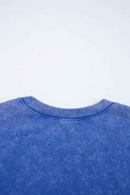 Ashleigh Blue Acid Wash Star Patched Rolled Trim Pants Set