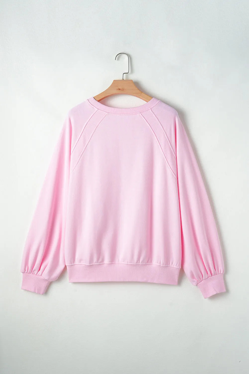 Pink Hugs and Kisses Pop Up Embroidered Raglan Sleeve Sweatshirt - Chic Meadow Boutique 