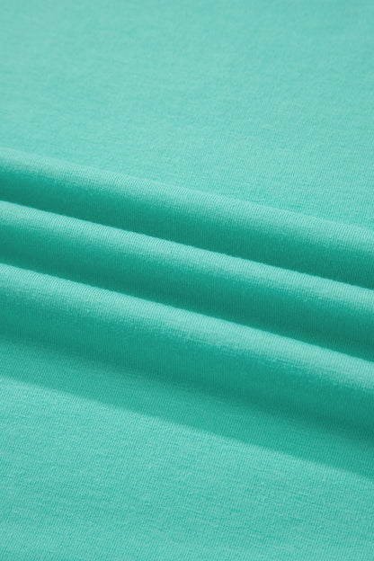 Mint Green Casual Plain Crew Neck Tee