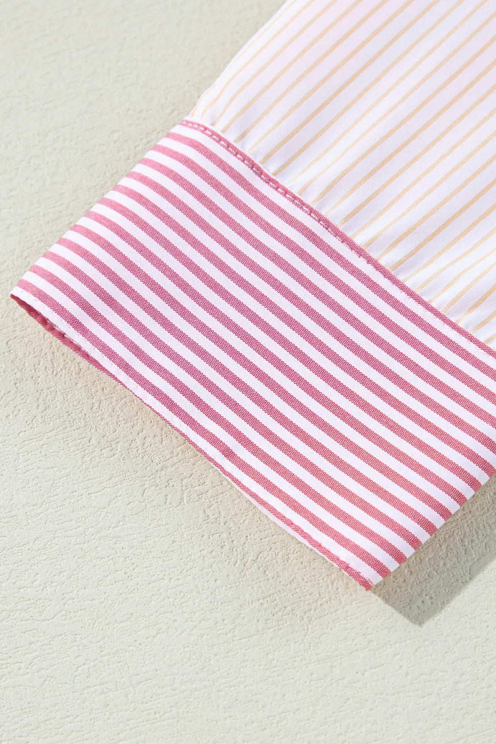 Pink Stripe Print Colorblock Plus Size Shirt - Chic Meadow Boutique 