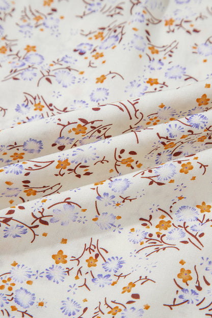 Apricot Boho Floral Spaghetti Straps Tank Top