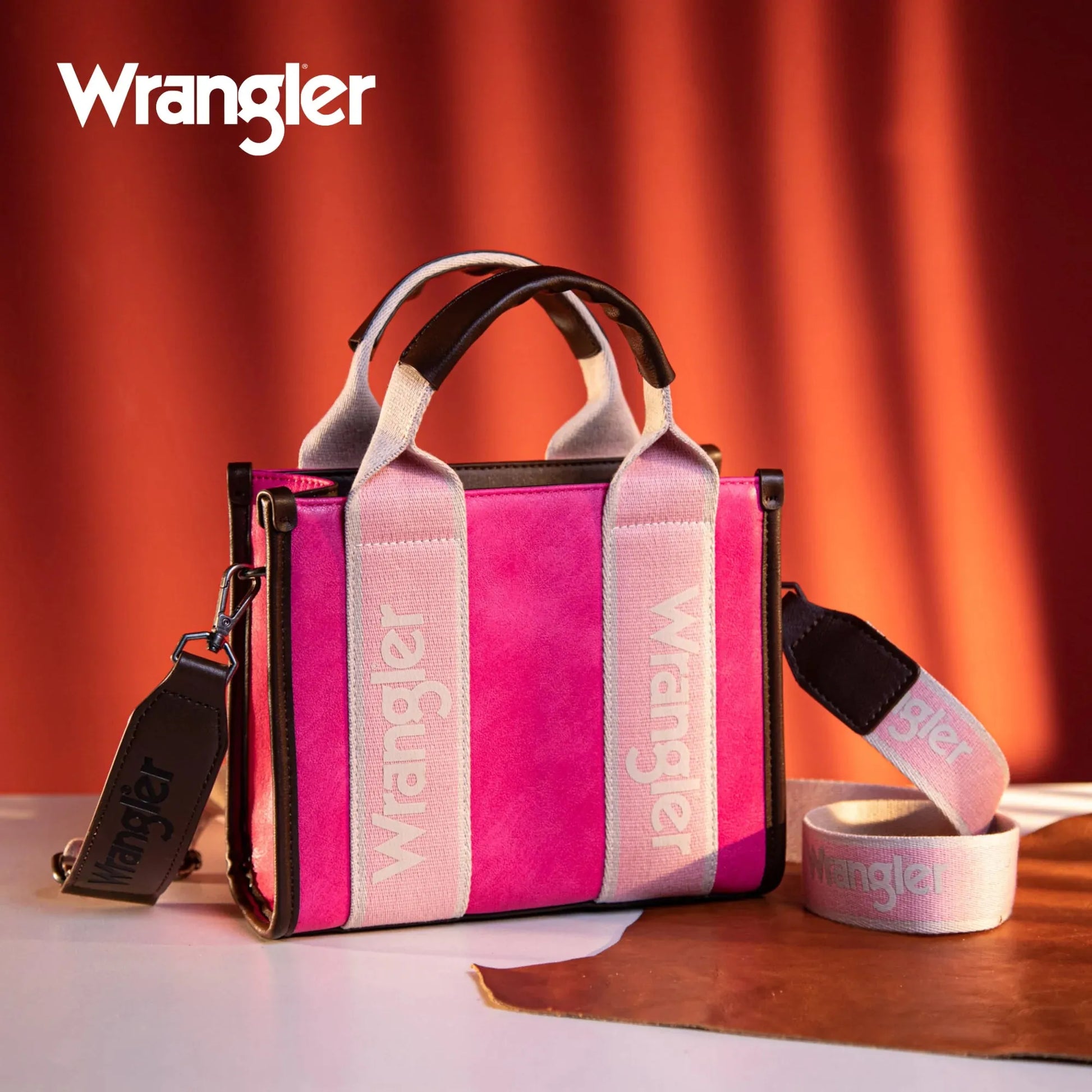 Wrangler Color Block Small Tote/Crossbody - Hot Pink - Chic Meadow Boutique 