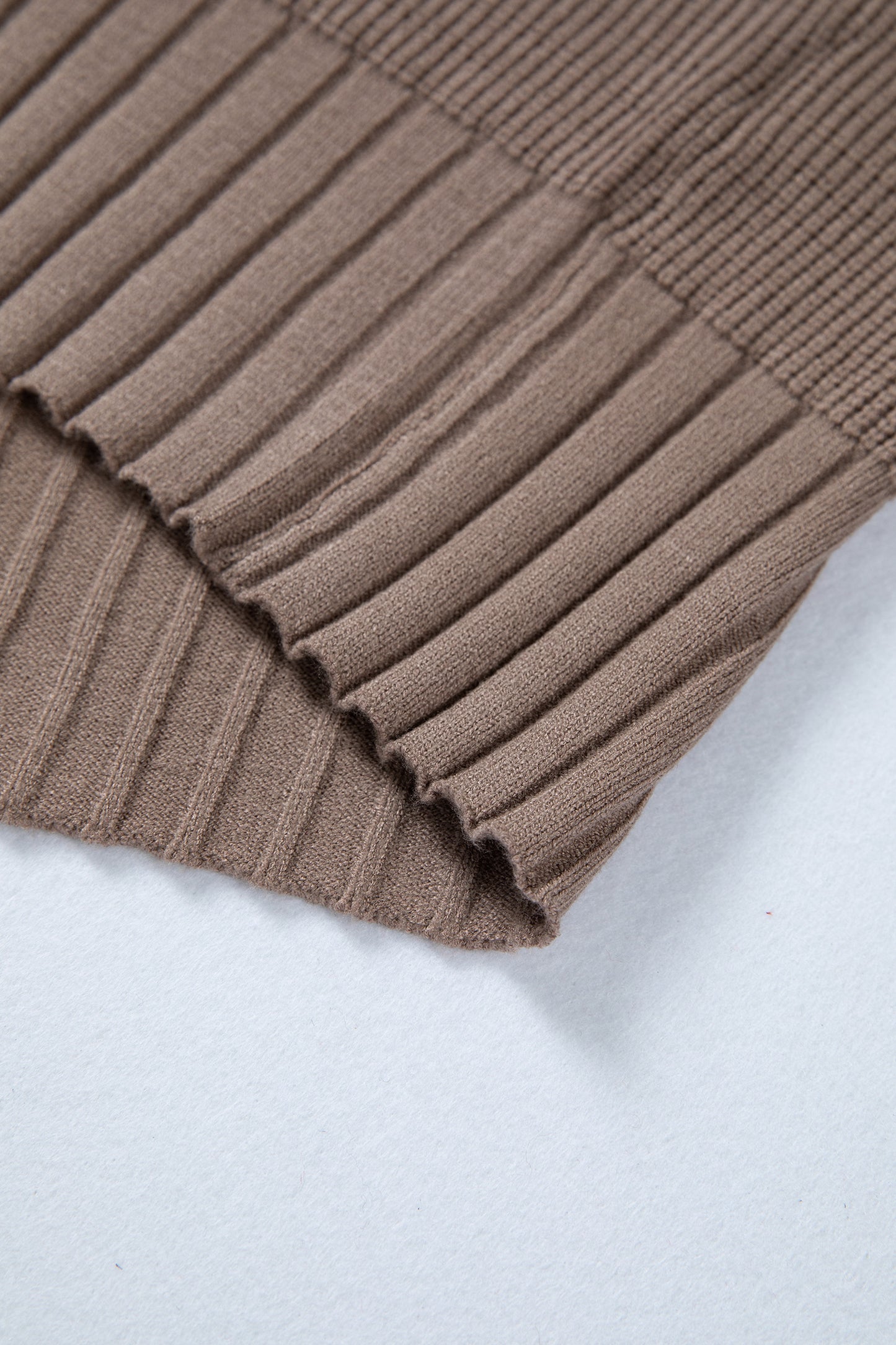 Goat Mixed Texture Knit Button V Neck Sweater Cardigan