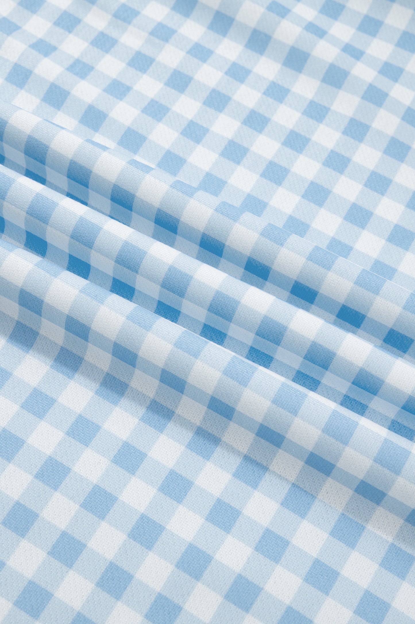 Sky Blue Plaid Baggy Pullover Drawstring Casual Shorts 2pcs Outfit