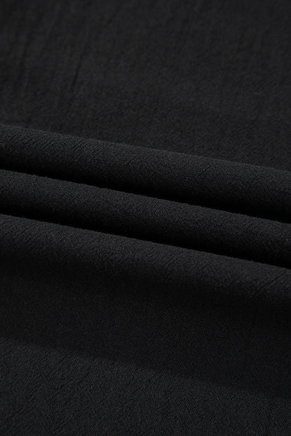 Black Front Cut Out Smocked Back Sleeveless Wide Leg Jumpsuit